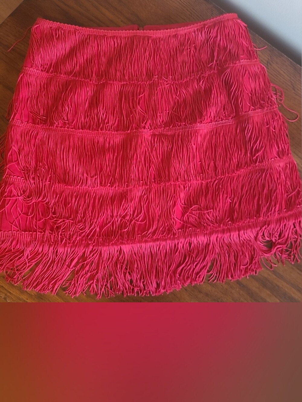 Vintage 90s Concrete Clothing Edmonton Red Fringe Skirt